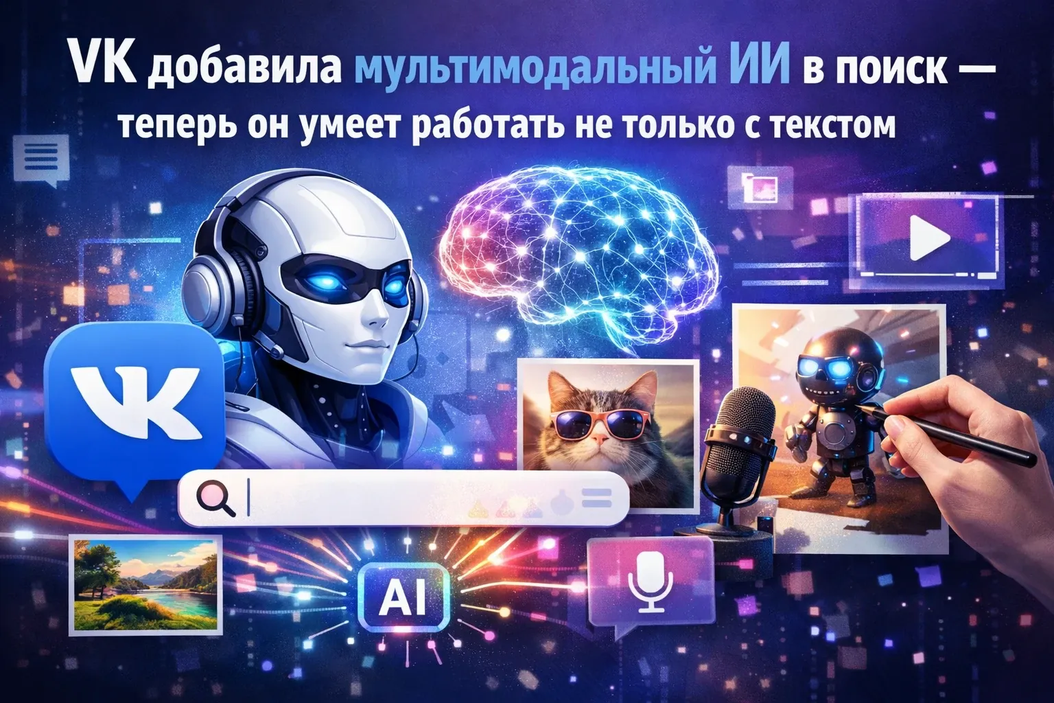 VK добавила мультимодальный ИИ в поиск — теперь он умеет работать не только с текстом