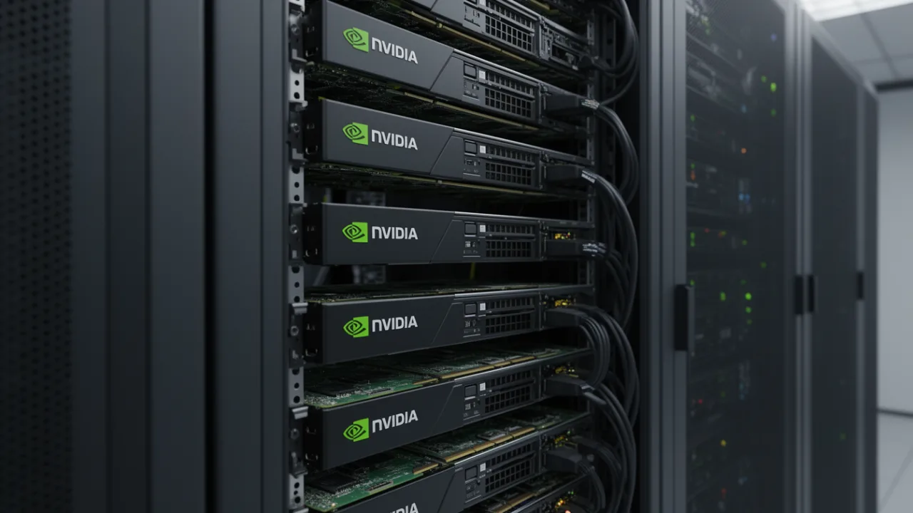 Серверная стойка с оборудованием NVIDIA