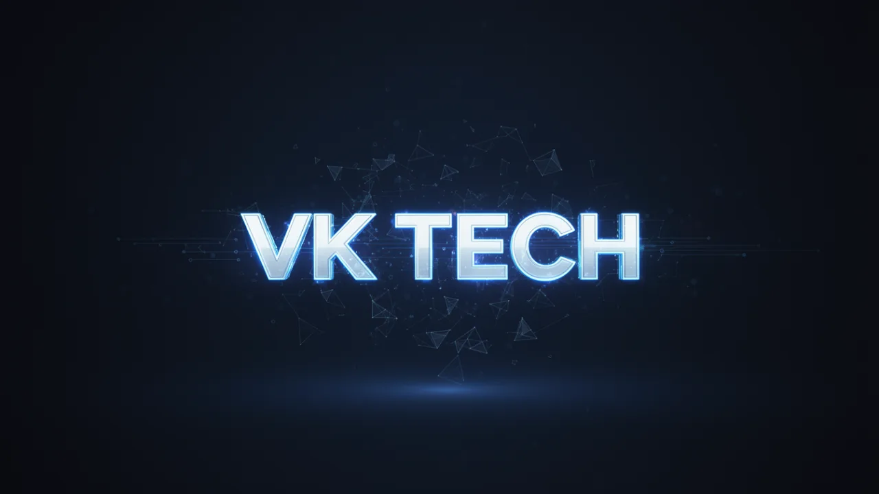 Логотип VK TECH в футуристическом стиле