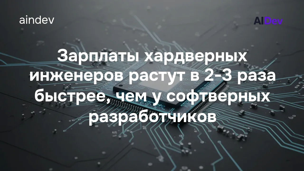 Зарплаты хардверных инженеров растут в 2-3 раза быстрее, чем у софтверных разработчиков