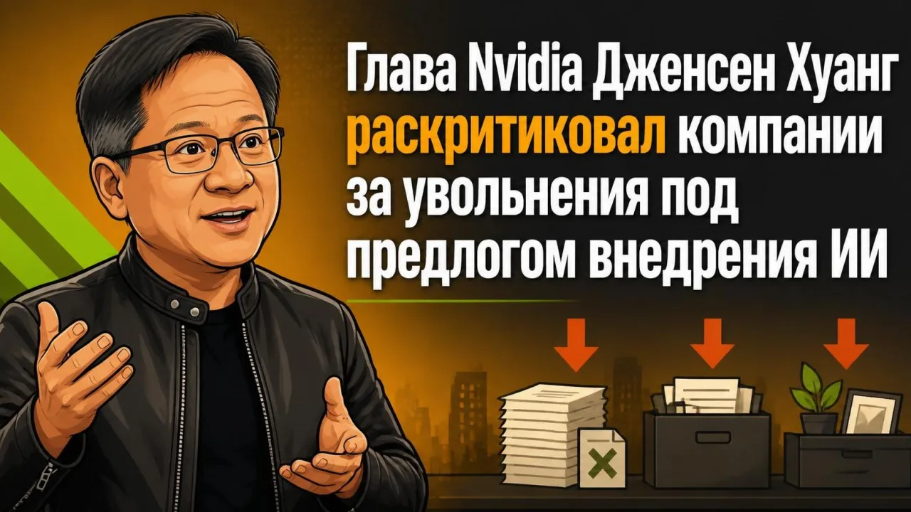 Глава Nvidia Дженсен Хуанг раскритиковал компании за увольнения под предлогом внедрения ИИ