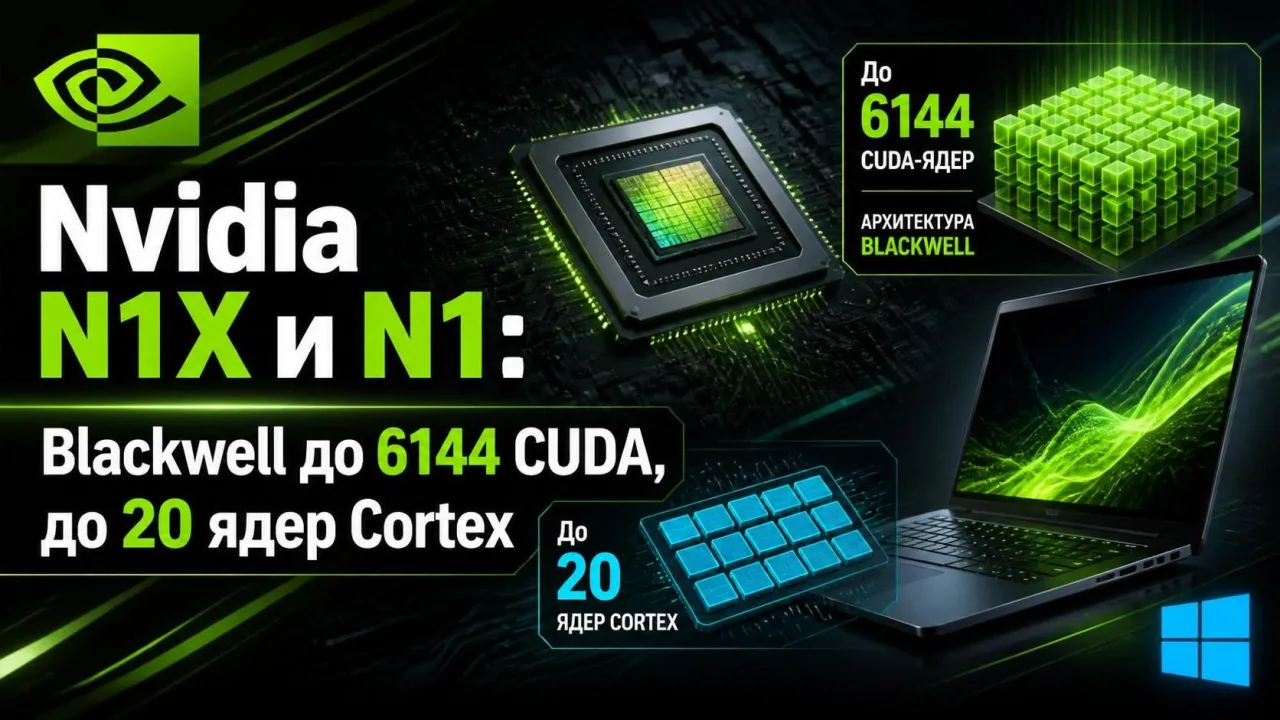 Опубликованы характеристики Arm-процессоров Nvidia N1X и N1
