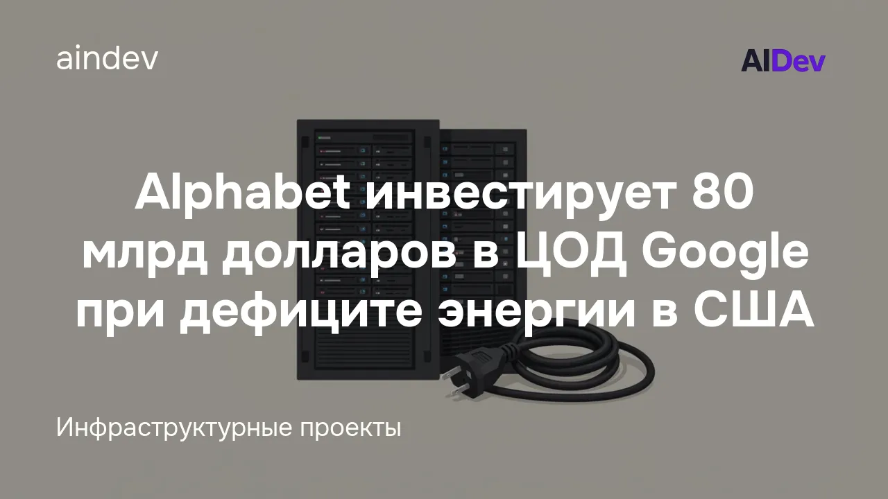 Alphabet инвестирует 80 млрд долларов в ЦОД Google при дефиците энергии в США