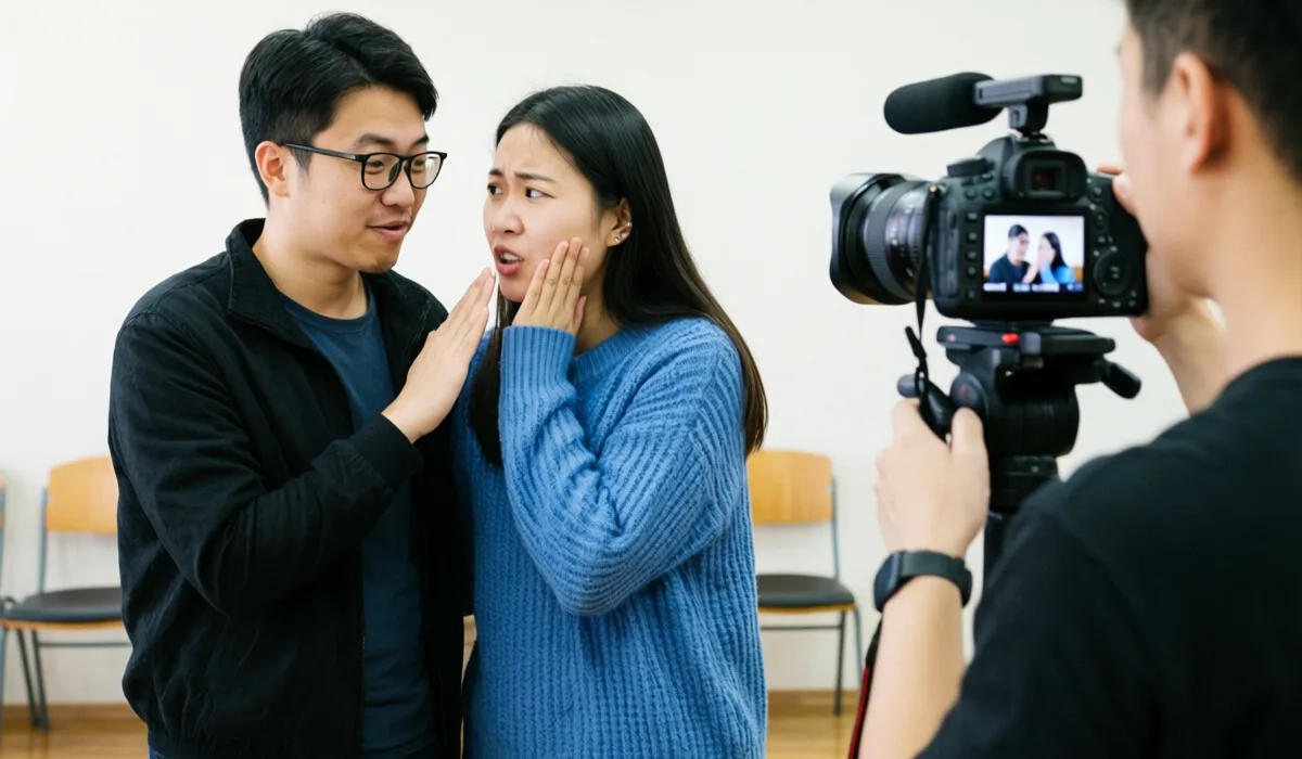 Актеры репетируют эмоции