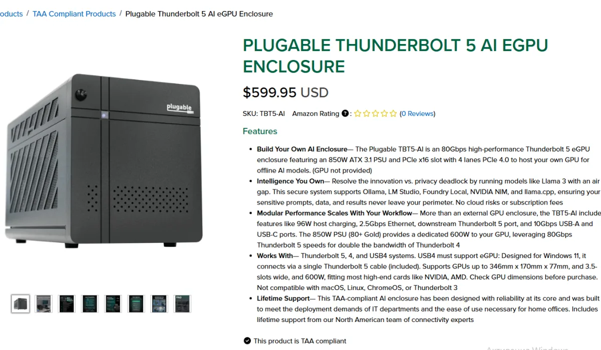 The Plugable TBT5-AI