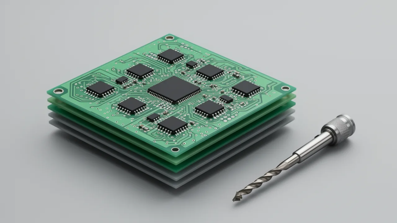 Стек печатных плат и сверло для электроники