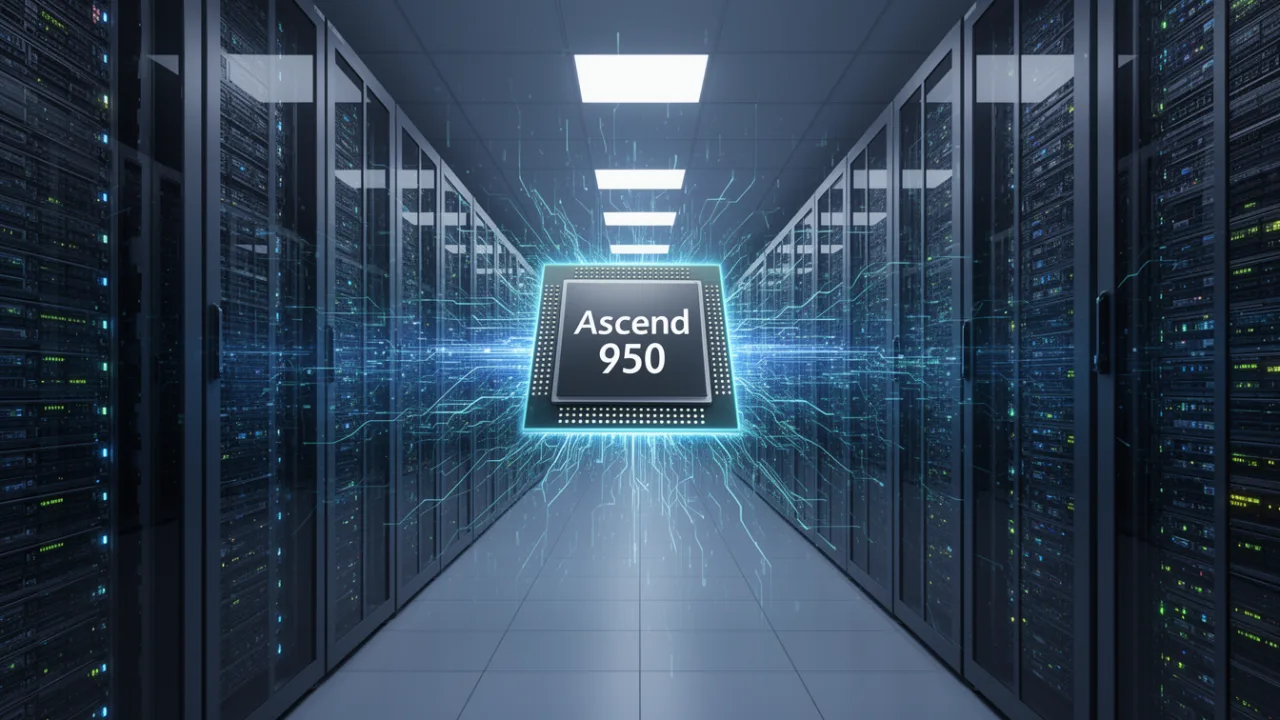 Процессор Ascend 950 в серверной комнате