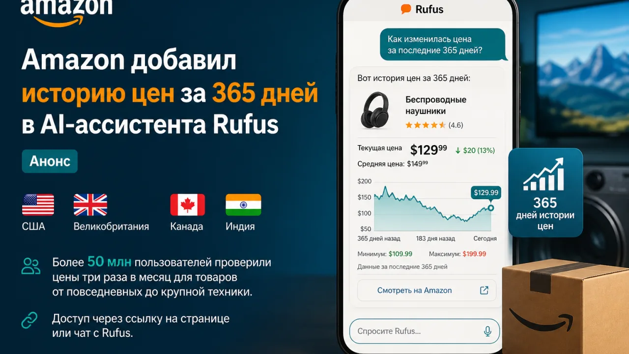 Amazon добавил историю цен за 365 дней в AI-ассистента Rufus
